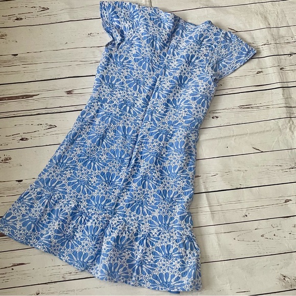 LOFT Blue and White Floral Dress - Picture 4 of 5